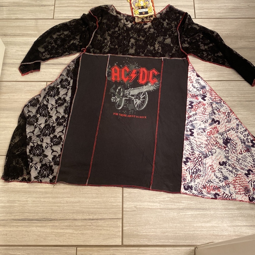 NWOT Styles ever After Vintage Kim Styles AC/DC lace handmade tunic Large - Picture 4 of 8